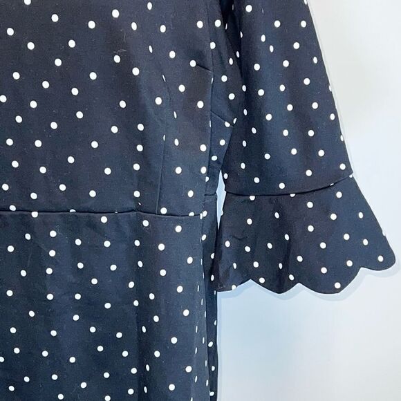 NWT Talbots Scalloped Bell Sleeve Polka Dot Dress Sz 16W Plus Petite - Picture 5 of 10